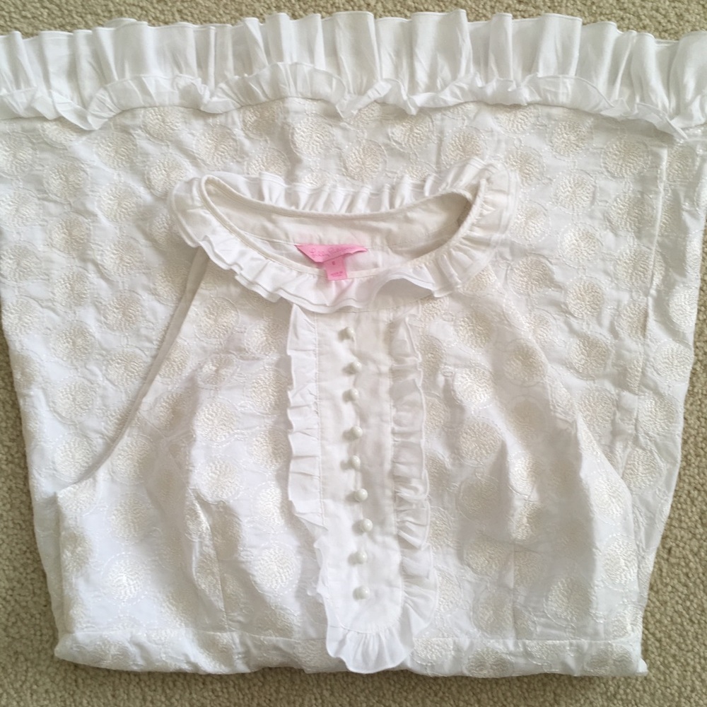 STUNNING Lilly Pulitzer white ruffle dress 8 - Picture 3 of 8